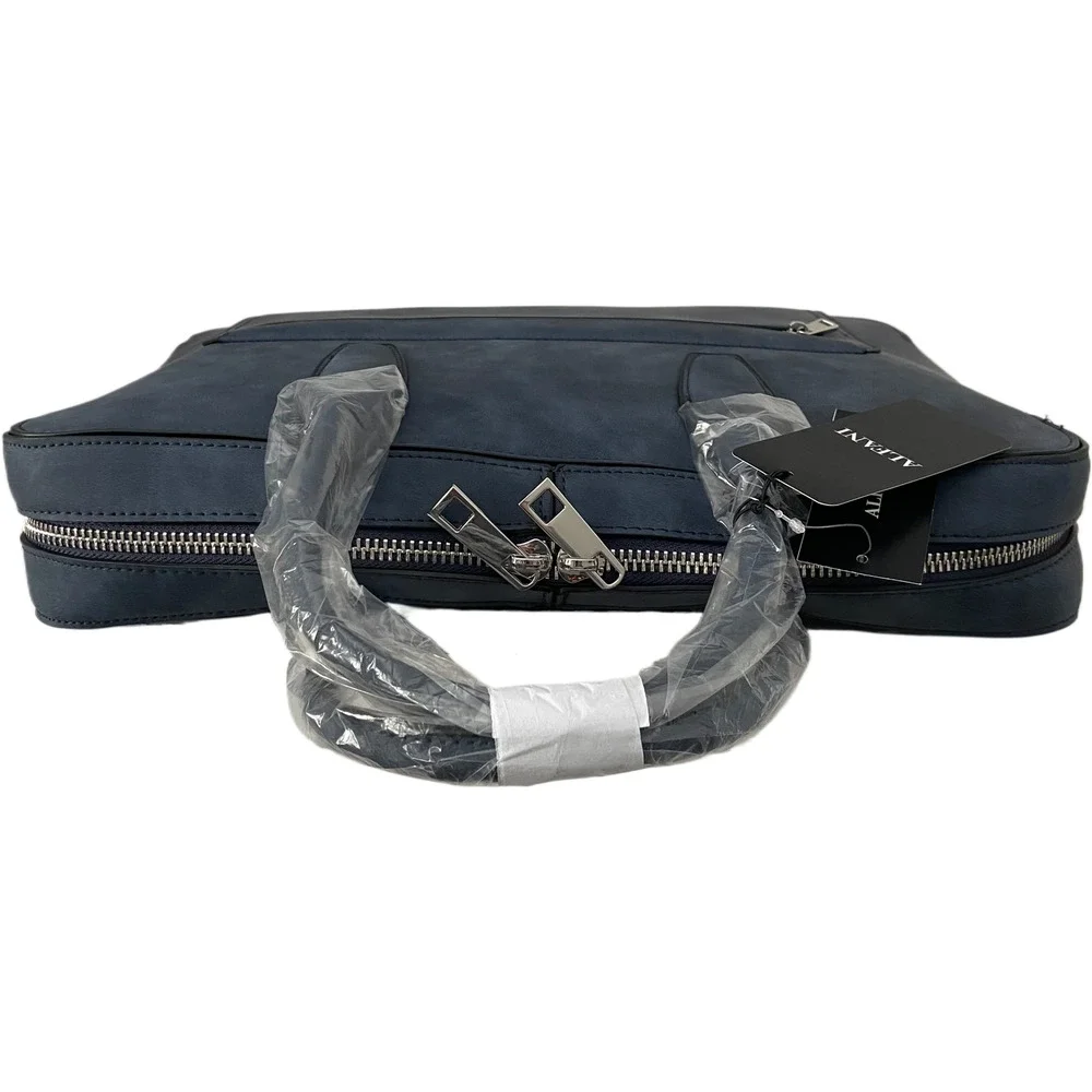 Alfani Navy Messenger Briefcase Laptop Work Bag NWT